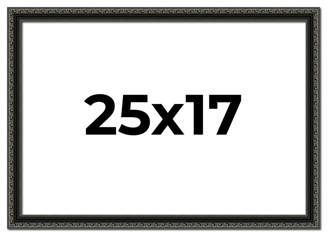 Antique Black Picture Frame - UV Acrylic, Backing Board, Hanging Hardware Included